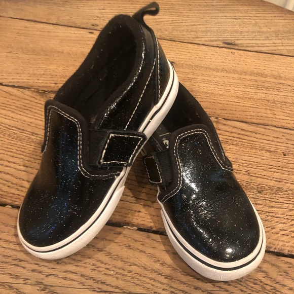 glitter vans slip on